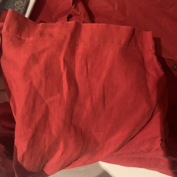 Excellent Banana Republic Coral Orange 100% Irish Linen Short Sleeve Button Up - Picture 5 of 7